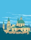 Cathedral of Saints Rupert and Vergilius in Salzburg Austria WPA Poster Art