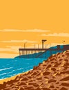 Arena Cove Beach in Point Arena California USA WPA Poster Art