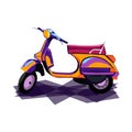 WPAP. abstract style of pop art like a classic motorcycle.