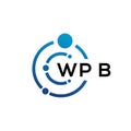 WPB letter technology logo design on white background. WPB creative initials letter IT logo concept. WPB letter design Royalty Free Stock Photo
