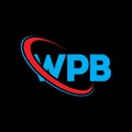 WPB logo. WPB letter. WPB letter logo design. Initials WPB logo linked with circle and uppercase monogram logo. WPB typography for Royalty Free Stock Photo