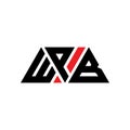 WPB triangle letter logo design with triangle shape. WPB triangle logo design monogram. WPB triangle vector logo template with red Royalty Free Stock Photo