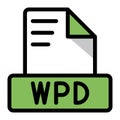 Wpd file icon colorful style design. document format text file icons, Extension, type data, vector illustration Royalty Free Stock Photo