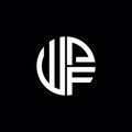 WPF logo WPF icon WPF monogram WPF letter minimalist Circle flat Unique modern abstract logo design Royalty Free Stock Photo