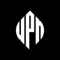 WPM circle letter logo design with circle and ellipse shape. WPM ellipse letters with typographic style. The three initials form a Royalty Free Stock Photo
