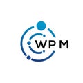 WPM letter technology logo design on white background. WPM creative initials letter IT logo concept. WPM letter design Royalty Free Stock Photo