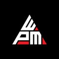 WPM triangle letter logo design with triangle shape. WPM triangle logo design monogram. WPM triangle vector logo template with red Royalty Free Stock Photo