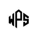 WPS letter logo design with polygon shape. WPS polygon and cube shape logo design. WPS hexagon vector logo template white and Royalty Free Stock Photo