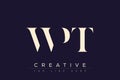 WPT abstract letter logo design Royalty Free Stock Photo