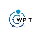 WPT letter technology logo design on white background. WPT creative initials letter IT logo concept. WPT letter design Royalty Free Stock Photo