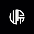 WPT logo WPT icon WPT monogram WPT letter minimalist Circle flat Unique modern abstract logo design Royalty Free Stock Photo