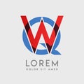WQ logo letters with blue and red gradation