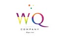 wq w q creative rainbow colors alphabet letter logo icon