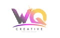 WQ W Q Letter Logo Design with Magenta Dots and Swoosh