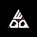 WQQ triangle letter logo design with triangle shape. WQQ triangle logo design monogram. WQQ triangle vector logo template with red Royalty Free Stock Photo