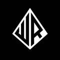 WR logo letters monogram with prisma shape design template