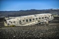 Wrack plane crashed off the coast of Iceland, tourist attraction Royalty Free Stock Photo