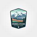 Wrangell saint elias national park sticker logo design, wrangell mountain vector illustration design