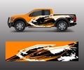 Wrap graphic design vector for off road truck. Abstract sporty and adventure racing background. Full vector eps 10