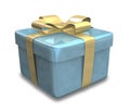 Wrapped blue gold gift 3D