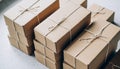 Wrapped Brown Cardboard Boxes with String Royalty Free Stock Photo