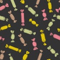 Wrapped candy. Vector  seamless pattern. Royalty Free Stock Photo