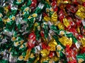 Wrapped chocolates heap at grocery Royalty Free Stock Photo