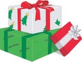 Wrapped Christmas Gifts Vector Illustration