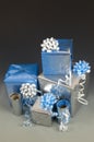 wrapped christmas presents with ribbons Royalty Free Stock Photo