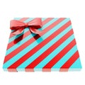 Wrapped gift box with a bow and ribbon Royalty Free Stock Photo