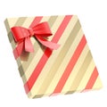 Wrapped gift box with a bow and ribbon Royalty Free Stock Photo