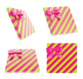 Wrapped gift box with a bow and ribbon Royalty Free Stock Photo