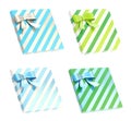 Wrapped gift box with a bow and ribbon Royalty Free Stock Photo