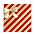 Wrapped gift box with a bow and ribbon Royalty Free Stock Photo