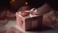 Wrapped gift box with shiny decoration elegance generated by AI