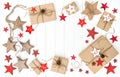 Wrapped gifts Advent calendar Christmas decoration red stars