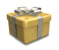 Wrapped gold yellow gift 3D
