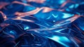 The Intrigue of Transparent Plastic Wrap on a Dark Blue Background, Generative AI