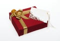 Wrapped present box with a card