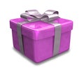 Wrapped purple gift 3D Royalty Free Stock Photo