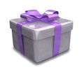 Wrapped purple gift 3D v3 Royalty Free Stock Photo