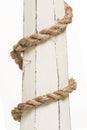 Wrapped rope on wood Royalty Free Stock Photo