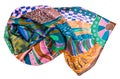 Wrapped scarf painted in cold batik technique Royalty Free Stock Photo