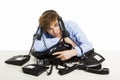 Wrapped in telephones Royalty Free Stock Photo