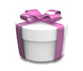 Wrapped white and purple gift (3D)