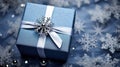 wrapping christmas blue and silver Royalty Free Stock Photo