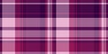 Wrapping fabric texture vector, customize pattern background check. Curtain textile plaid tartan seamless in pink and magenta Royalty Free Stock Photo