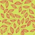 Herbal sketchy floral seamless pattern