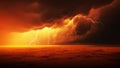 The Wrath of God. Image of stormy sky with lightning and clouds
