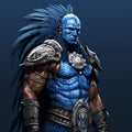 Blue Maori Warrior: Detailed Character Illustration With Epic Portraiture